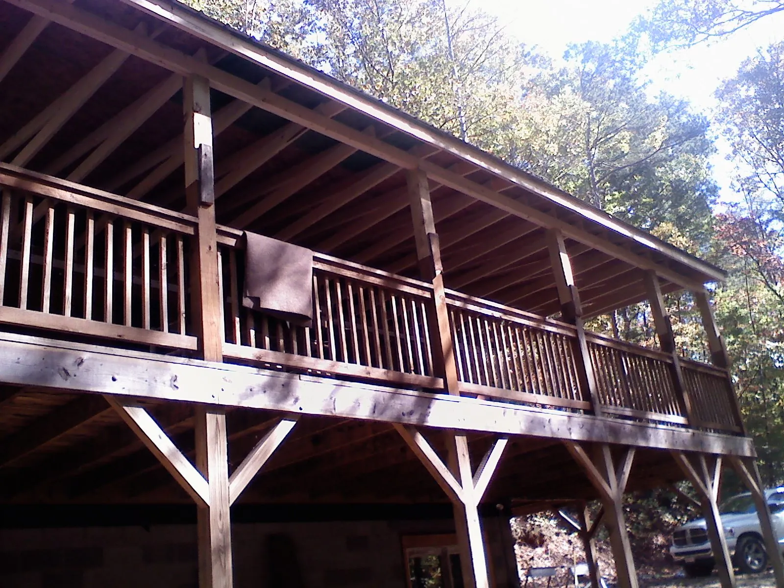 Timber framing under a new elevated porch and deck — Roof Leak Repair in Old Lyme by Roofing Brothers